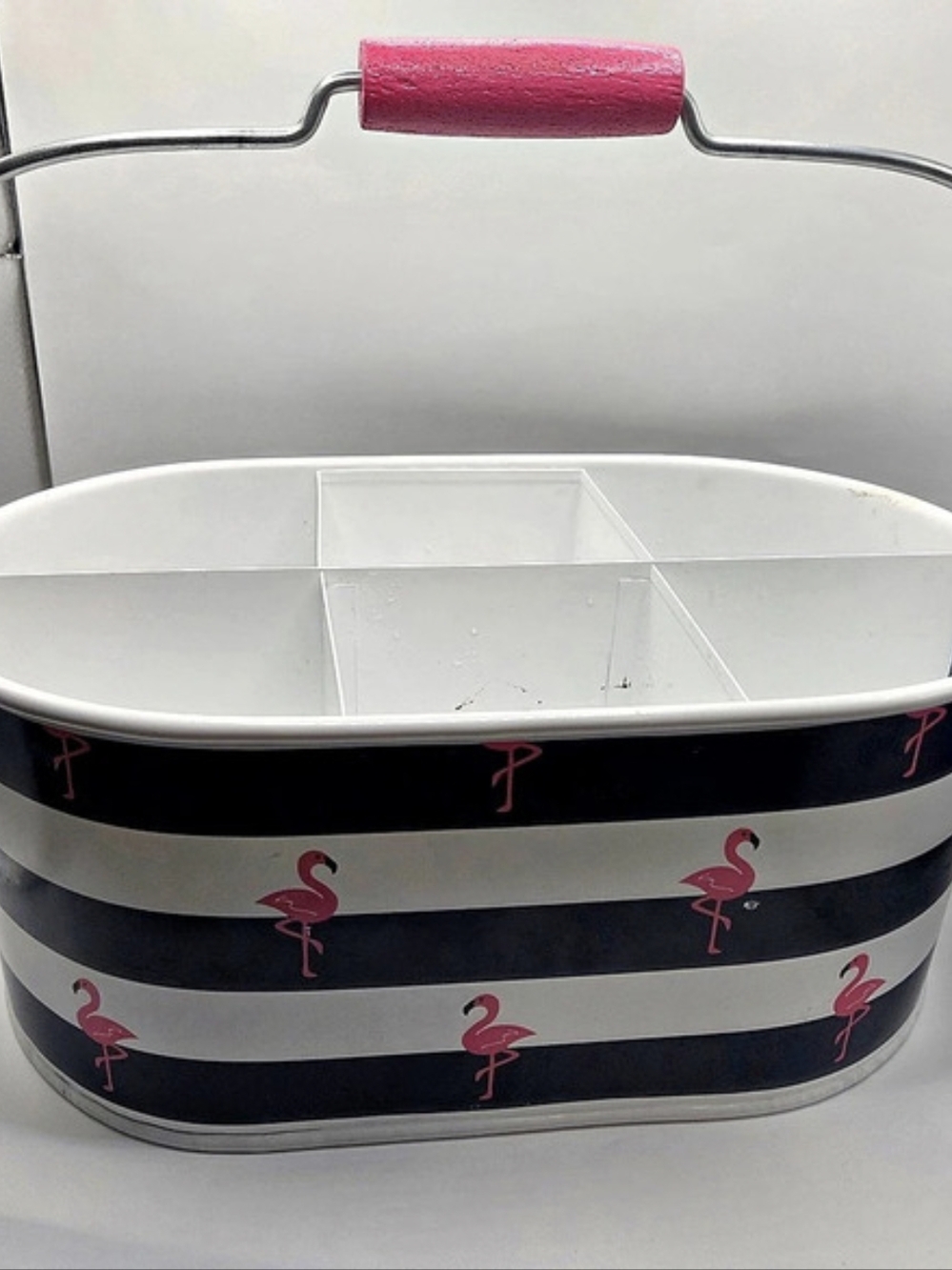 Flamingo Striped Storage Organizer in Black & White